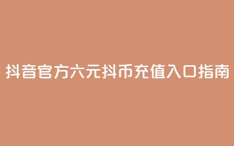 抖音官方六元抖币充值入口指南 第1张 抖音官方六元抖币充值入口指南 第1张
